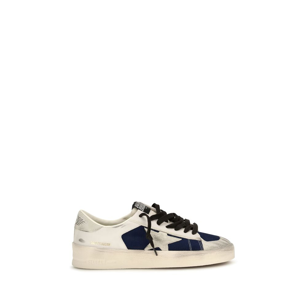 Golden Goose Gray Calf Leather Low Top Sneakers