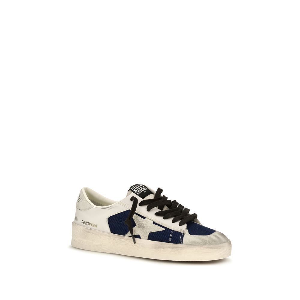 Golden Goose Gray Calf Leather Low Top Sneakers
