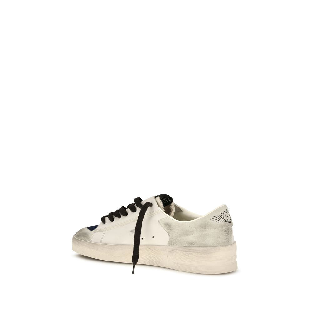 Golden Goose Gray Calf Leather Low Top Sneakers