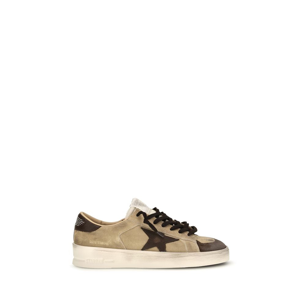Golden Goose Beige Calf Leather Sneakers