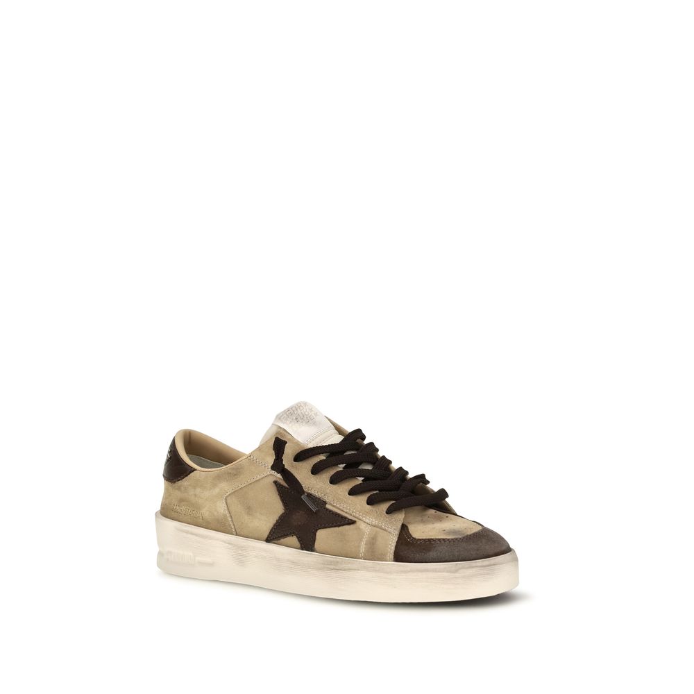 Golden Goose Beige Calf Leather Sneakers