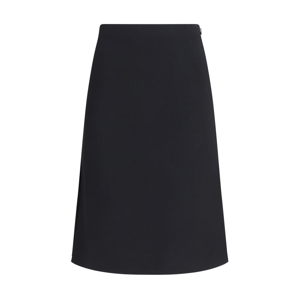 Fendi Black Wool Midi Skirt