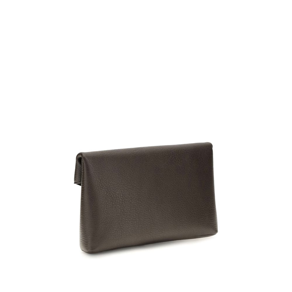 Saint Laurent Brown Lamb Clutch Bag