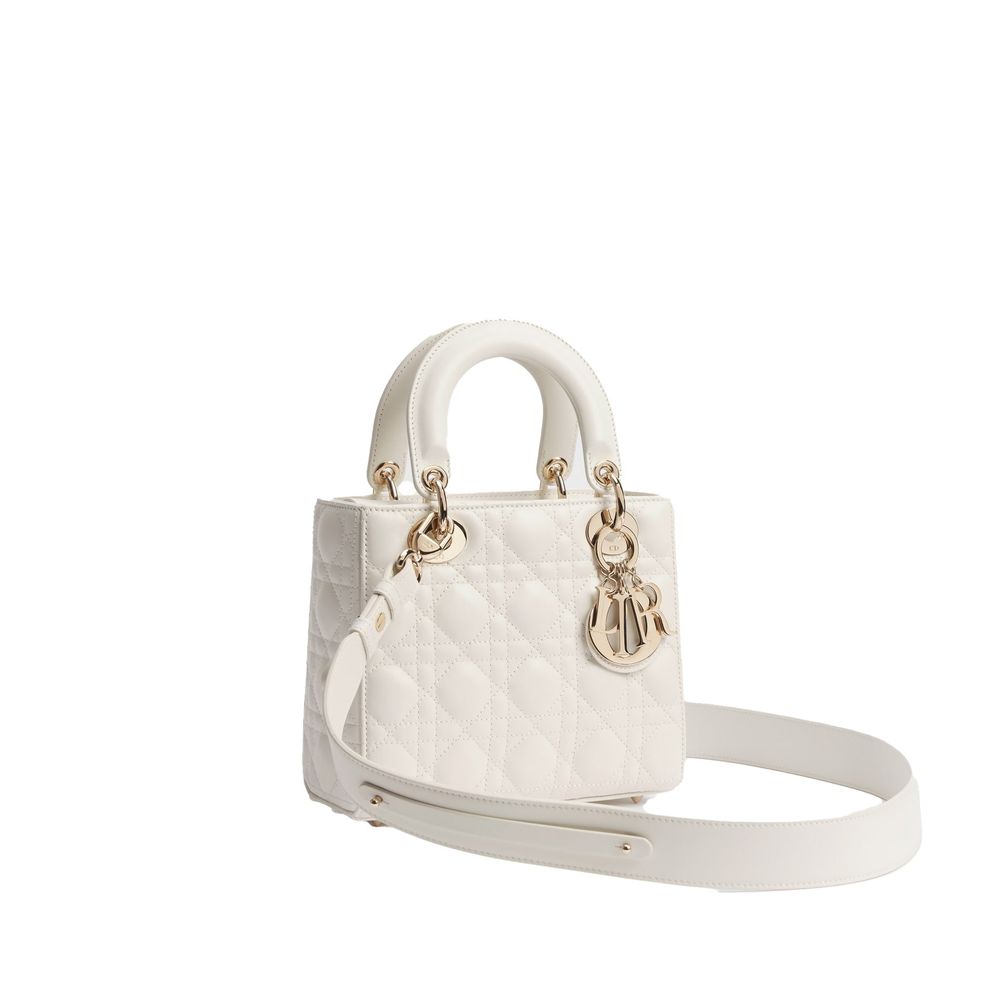 Dior White Lamb Leather Shoulder Bag