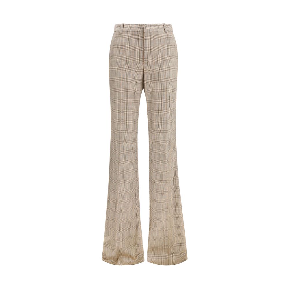 Saint Laurent Beige Wool Flared Pants