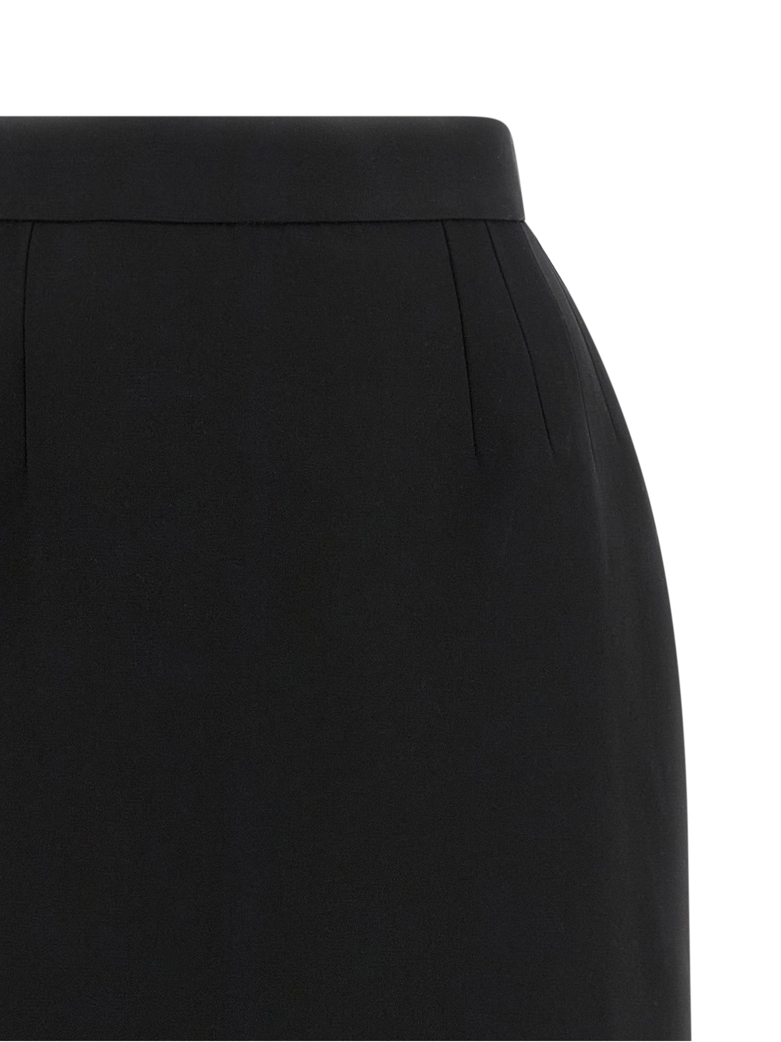 Versace Black Virgin Wool Long Skirt