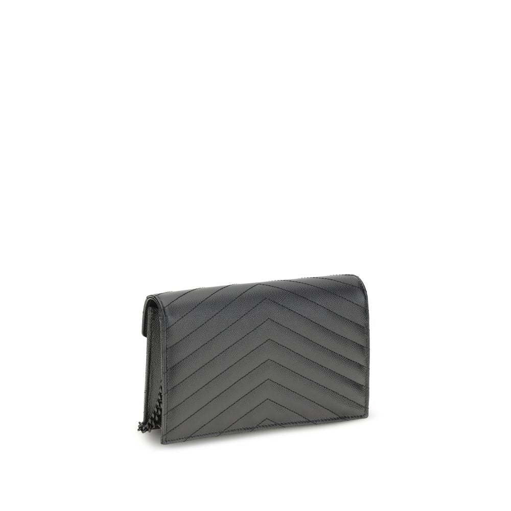 Saint Laurent Black Calf Leather Wallet