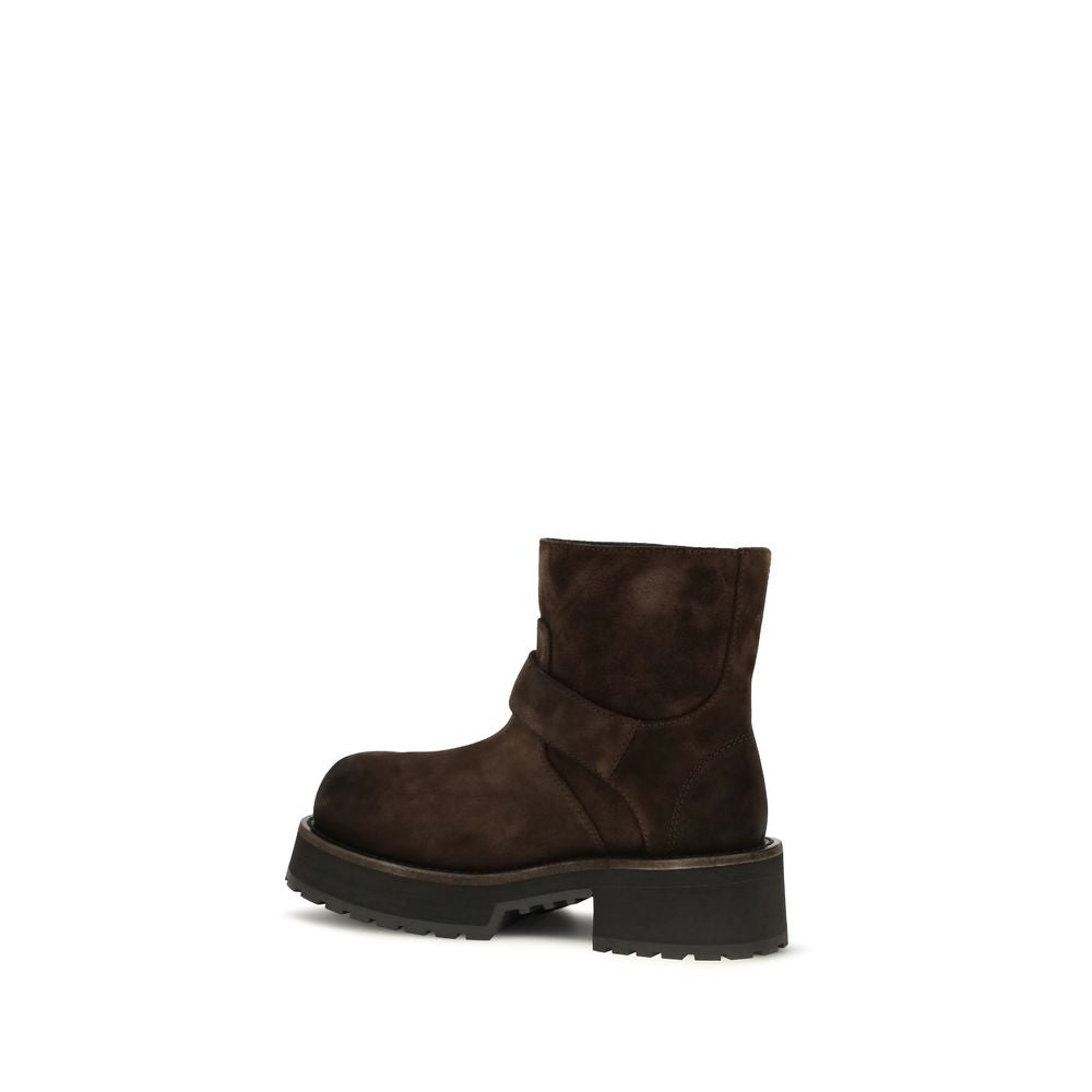 Balenciaga Brown Calf Leather Ankle Boots