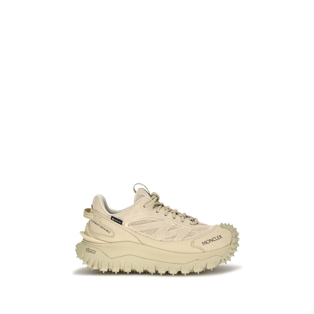 Moncler Beige Calf Leather Athletic Sneakers