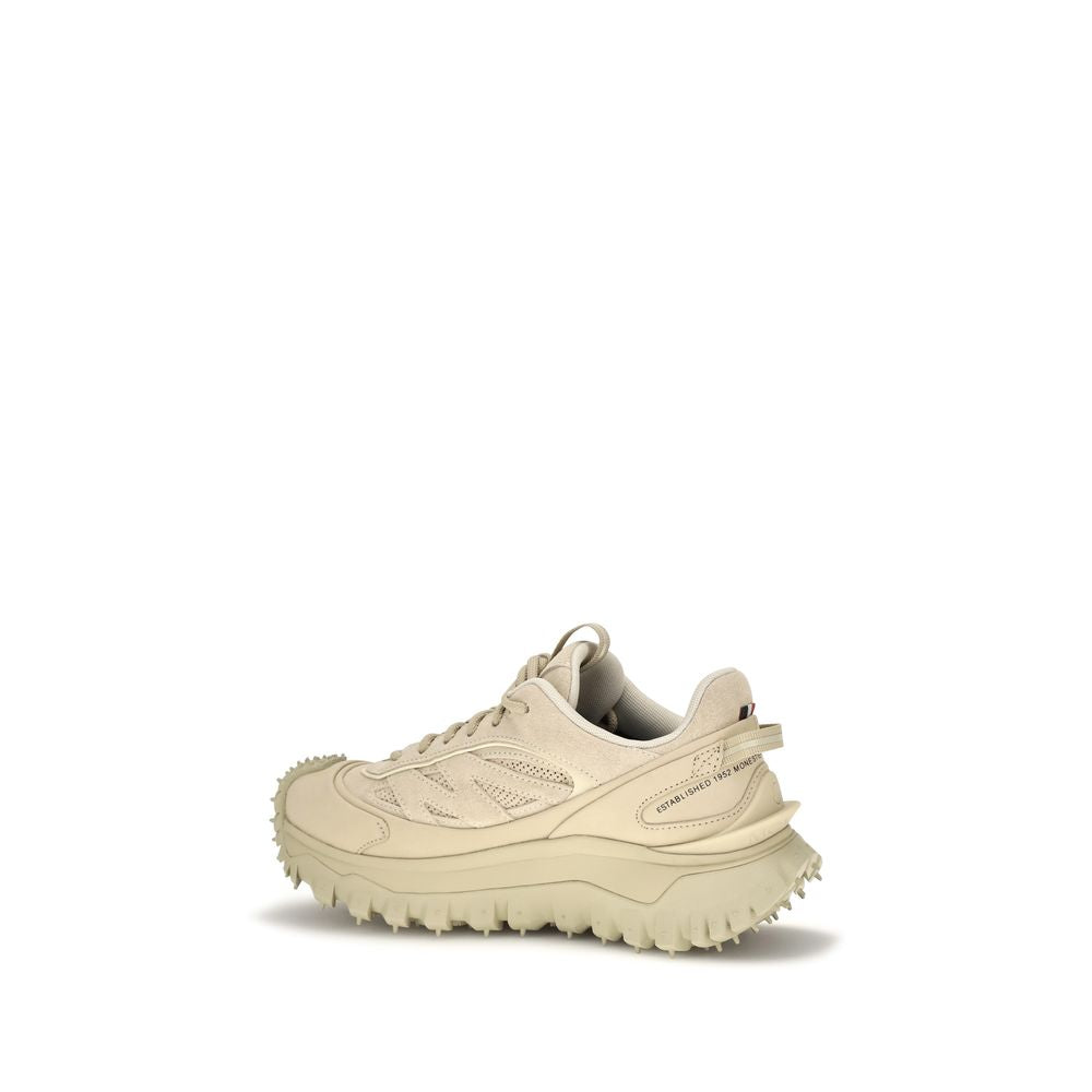 Moncler Beige Calf Leather Athletic Sneakers