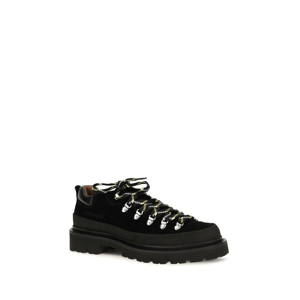 Dsquared² Black Calf Leather Athletic Sneakers