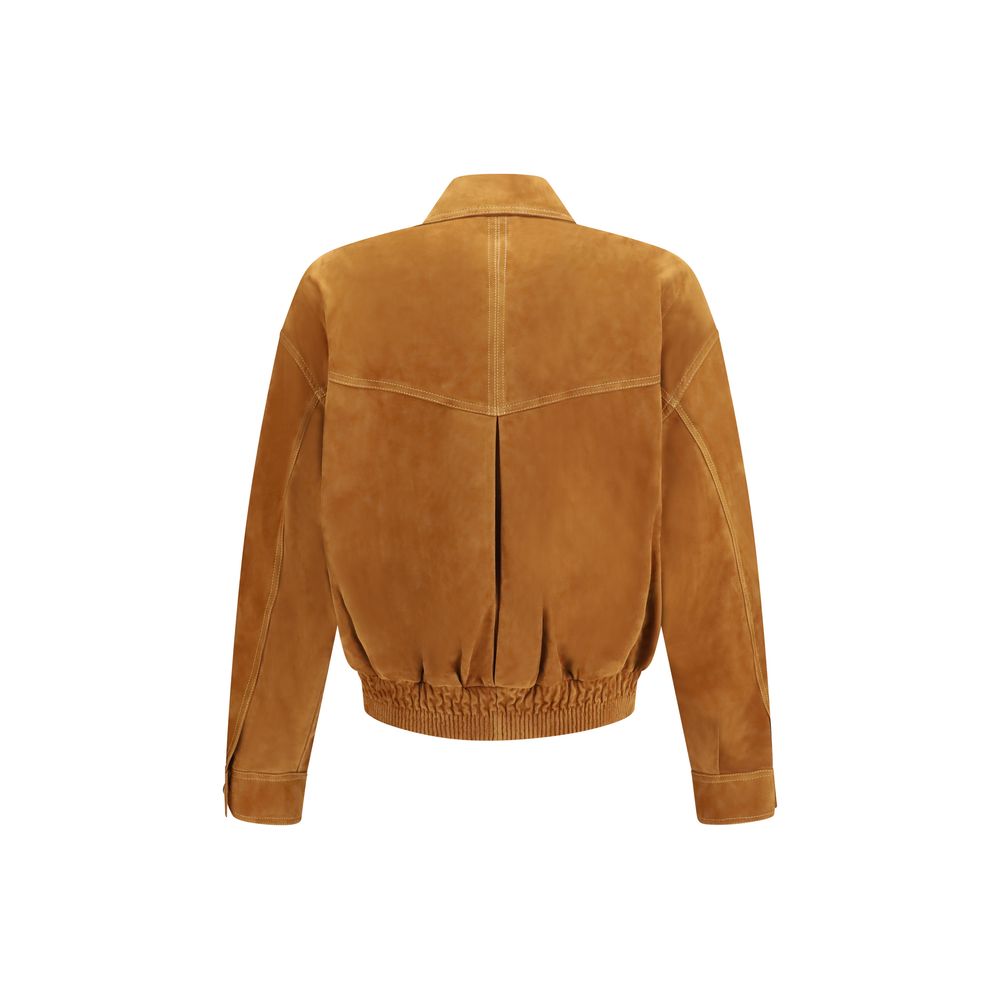 Versace Brown Lamb Leather Jacket