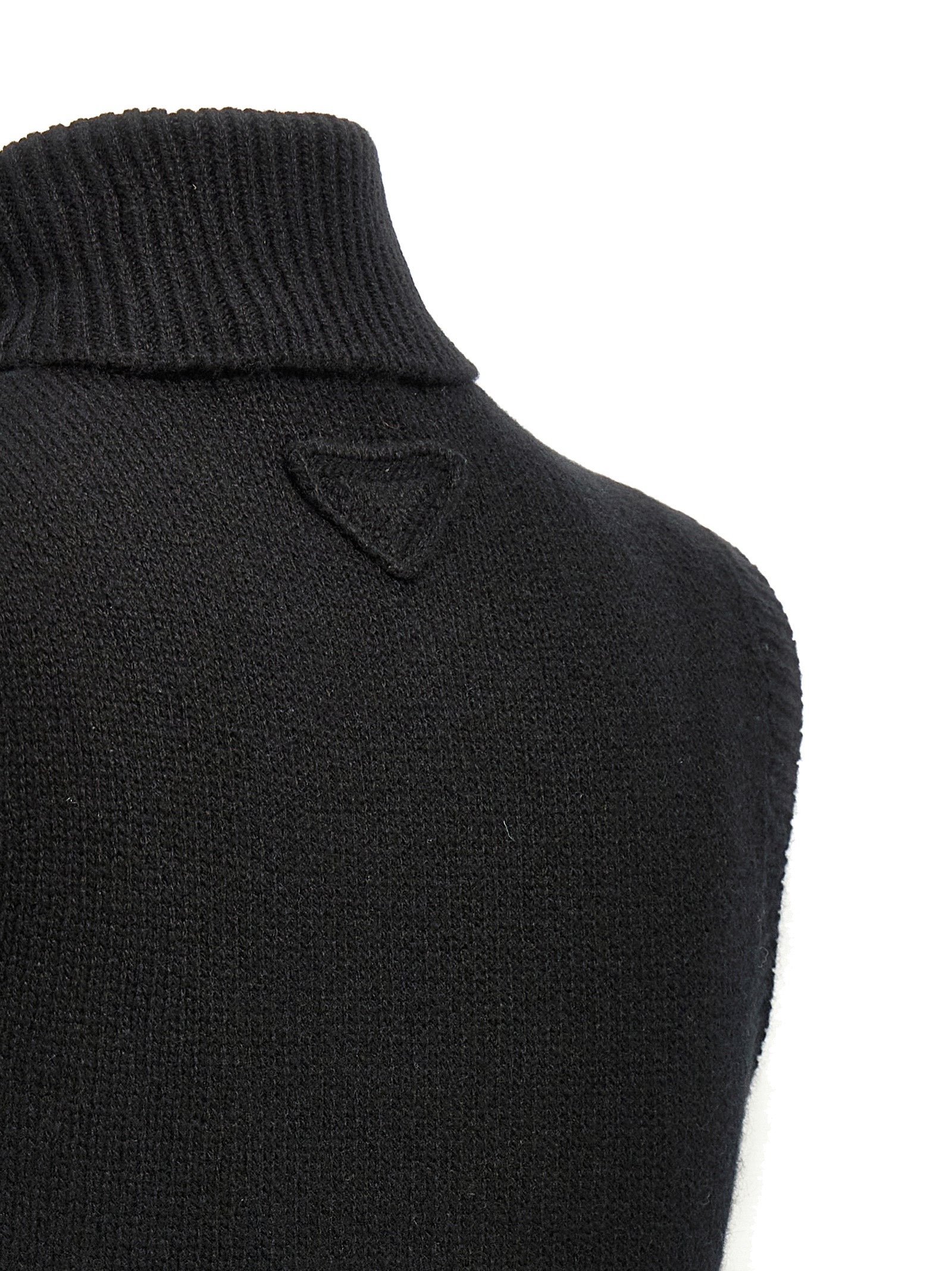 Prada Black Cashmere Sleevelesss Jacket
