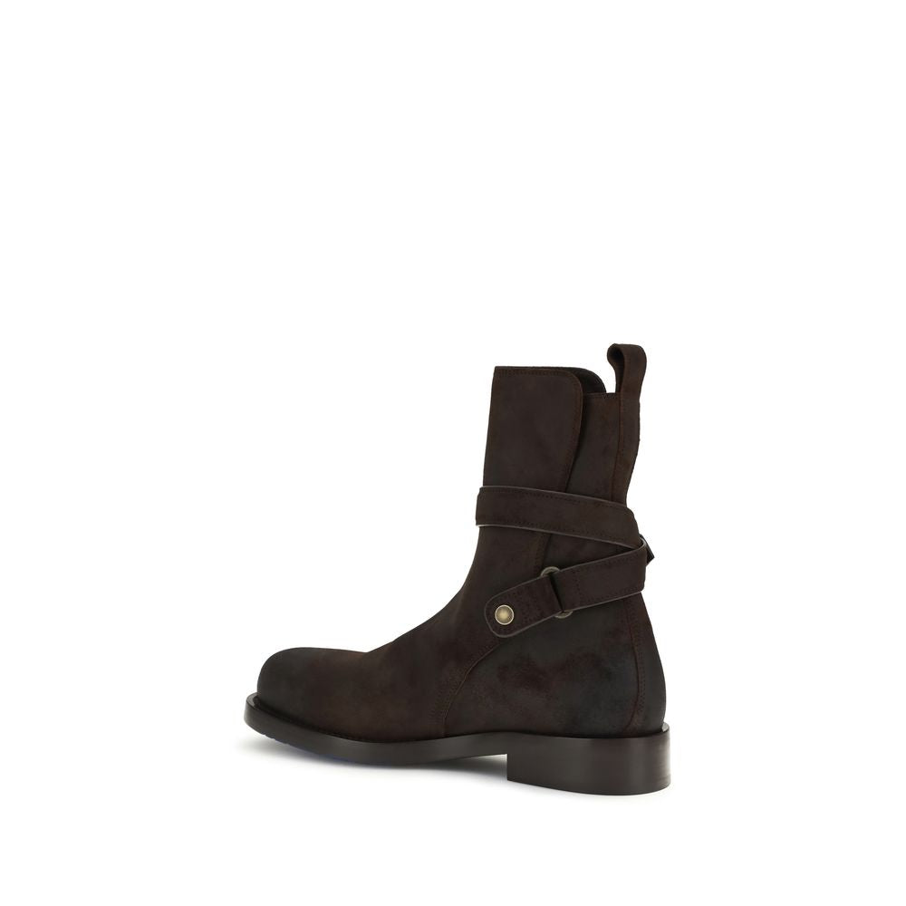 Burberry Brown Calf Leather Lace-Up Boots