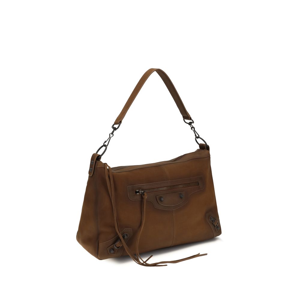 Balenciaga Schultertasche aus braunem Lammleder
