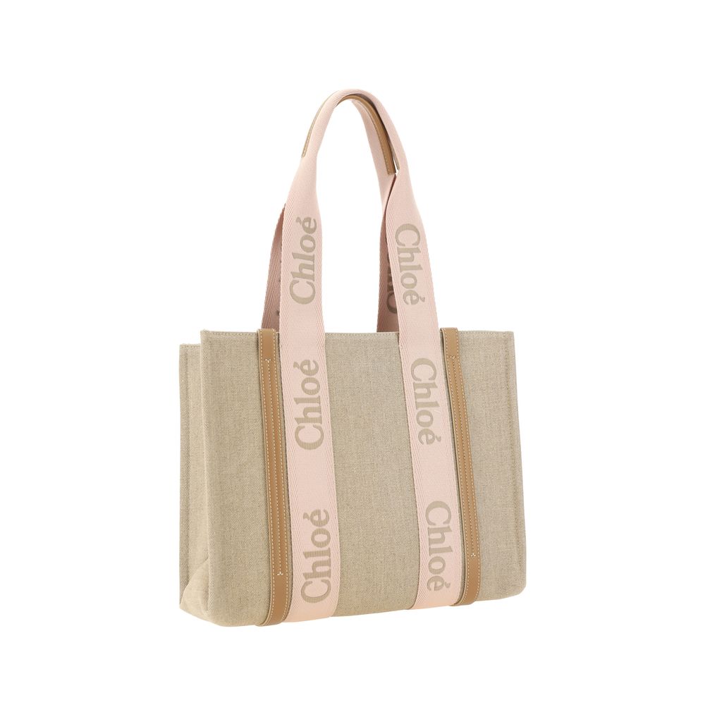 Chloé Brown Linen Shoulder Bag