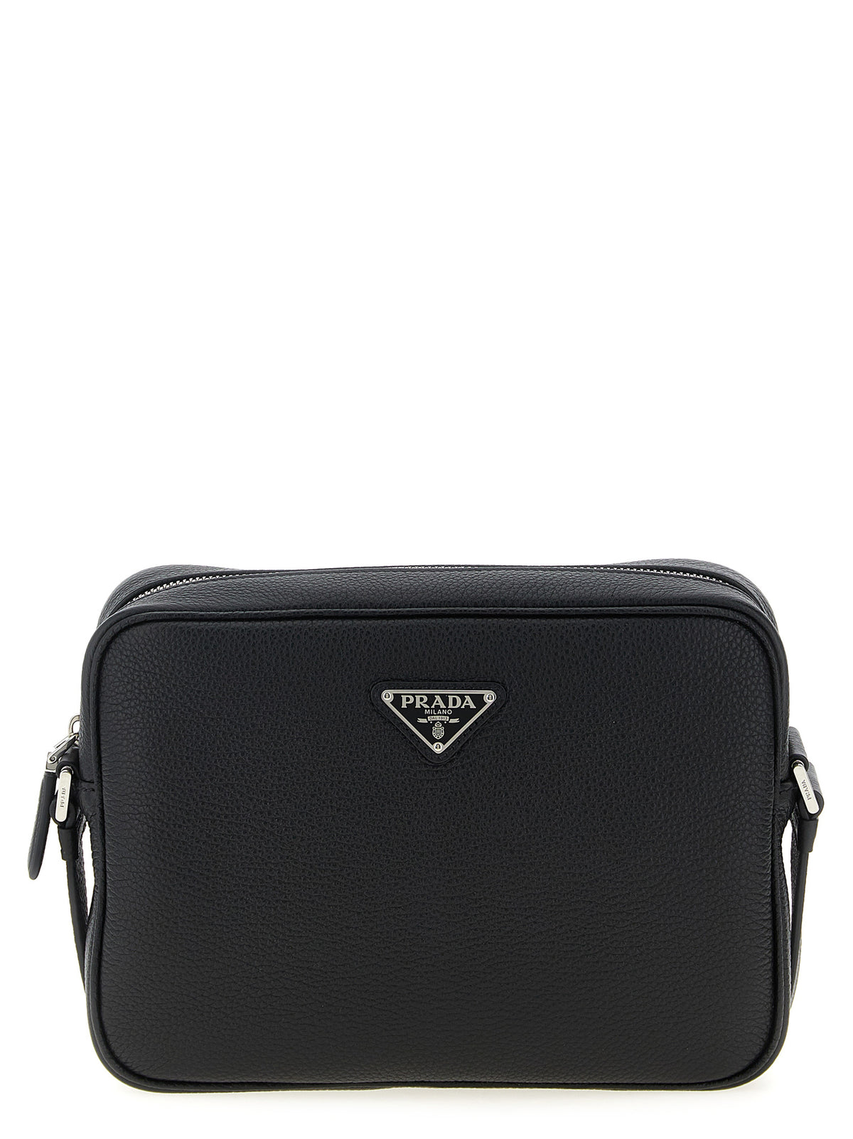 Sac bandoulière Prada en cuir de veau noir