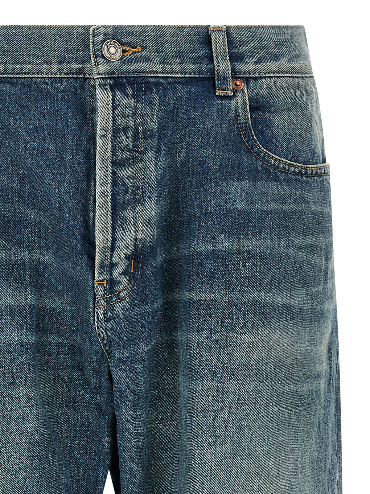 Saint Laurent Blaue Tapered Jeans aus Baumwolle