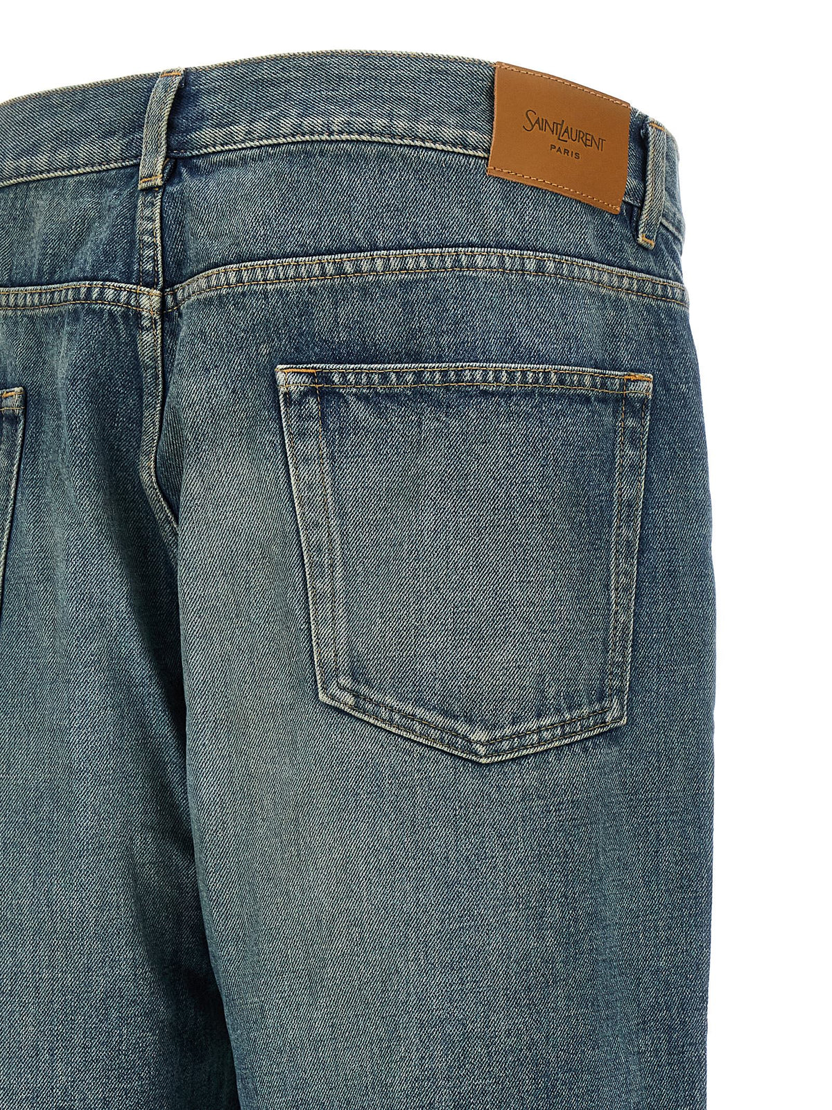 Saint Laurent Blaue Tapered Jeans aus Baumwolle