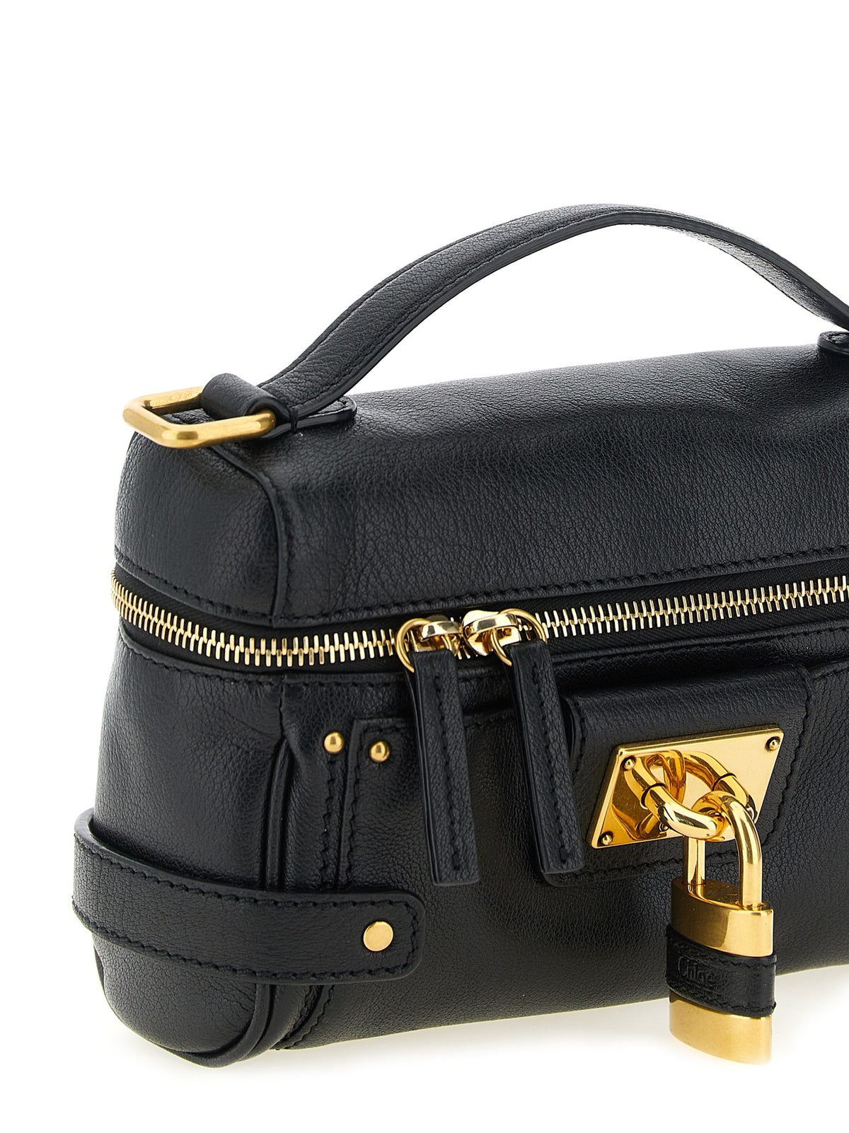 Chloé Schultertasche aus schwarzem Büffelleder