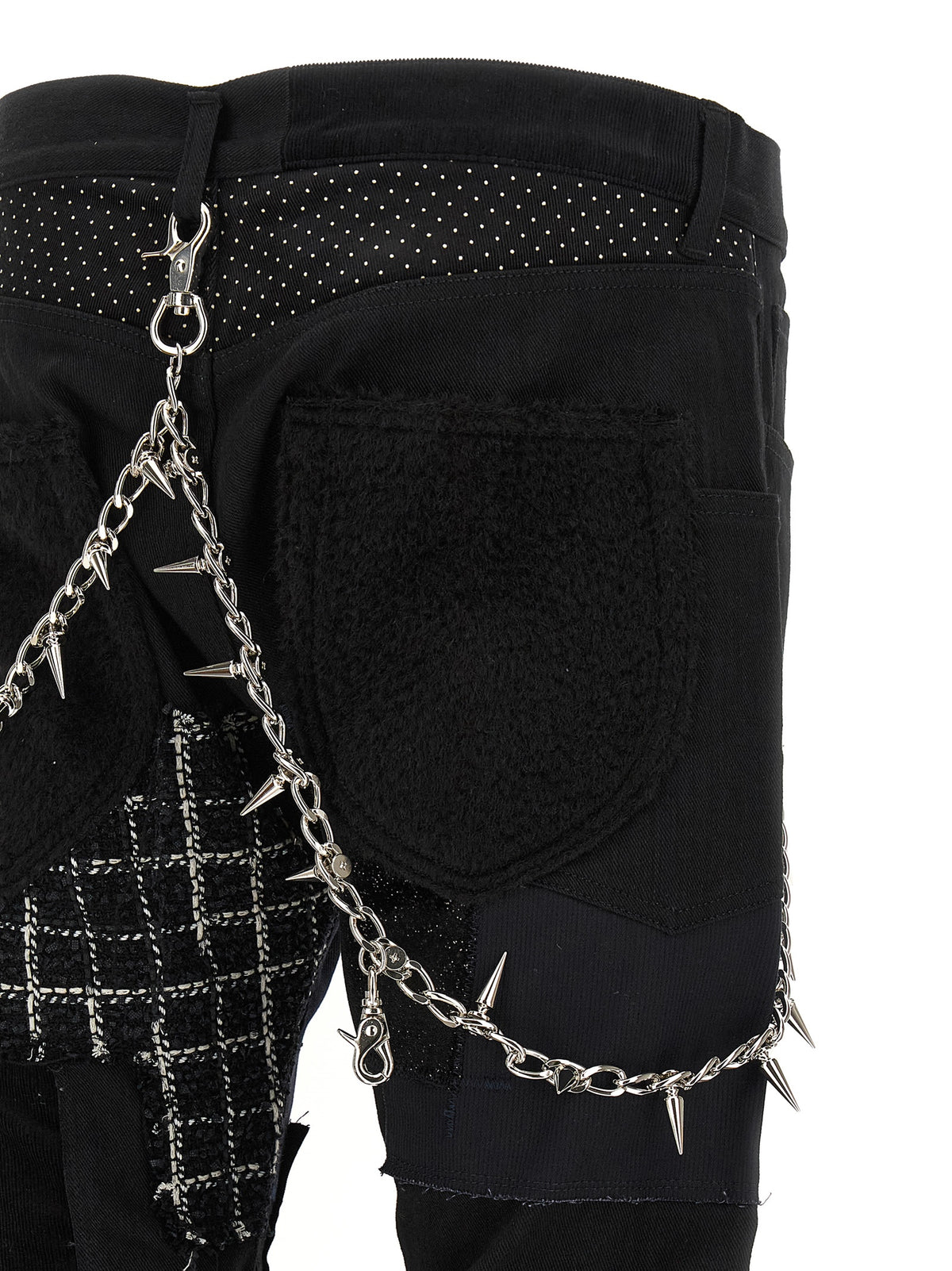 Junya Watanabe Schwarze Baumwoll-Jeans mit geradem Bein
