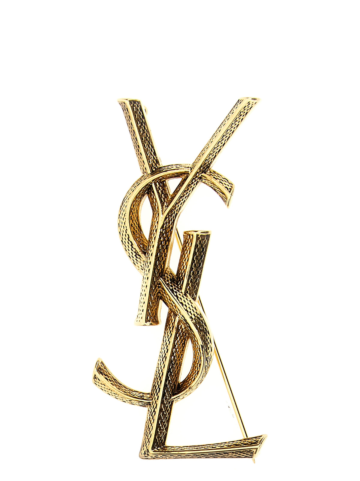 Broche Saint Laurent en laiton doré