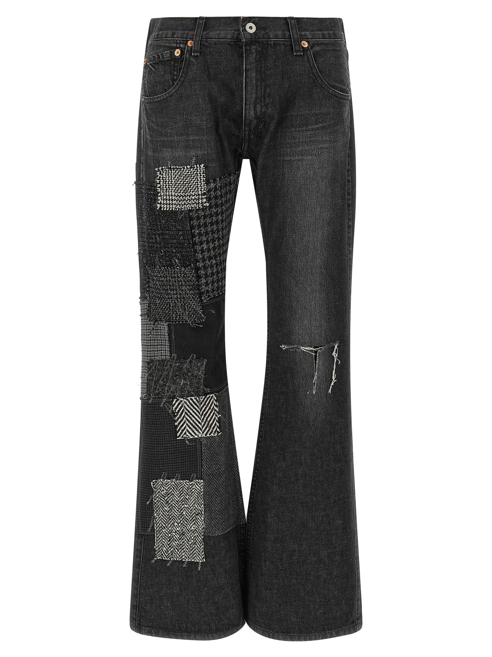 Junya Watanabe Black Cotton Flared Jeans