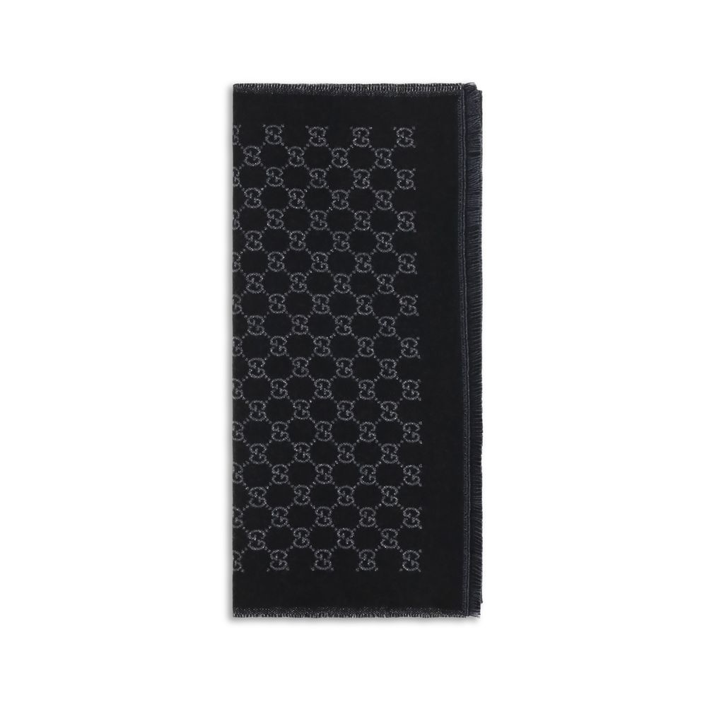 Gucci Black Wool Foulard