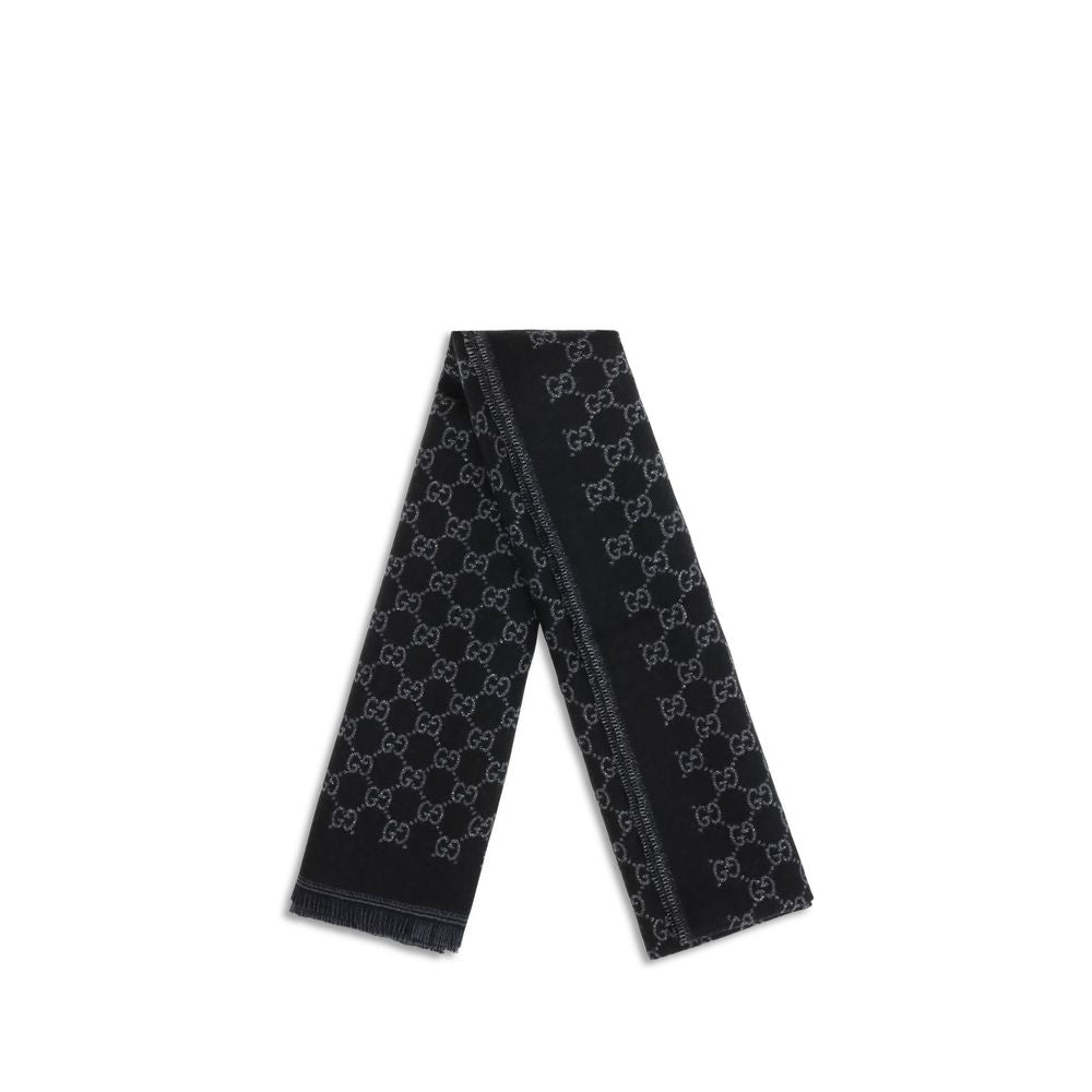 Gucci Black Wool Foulard