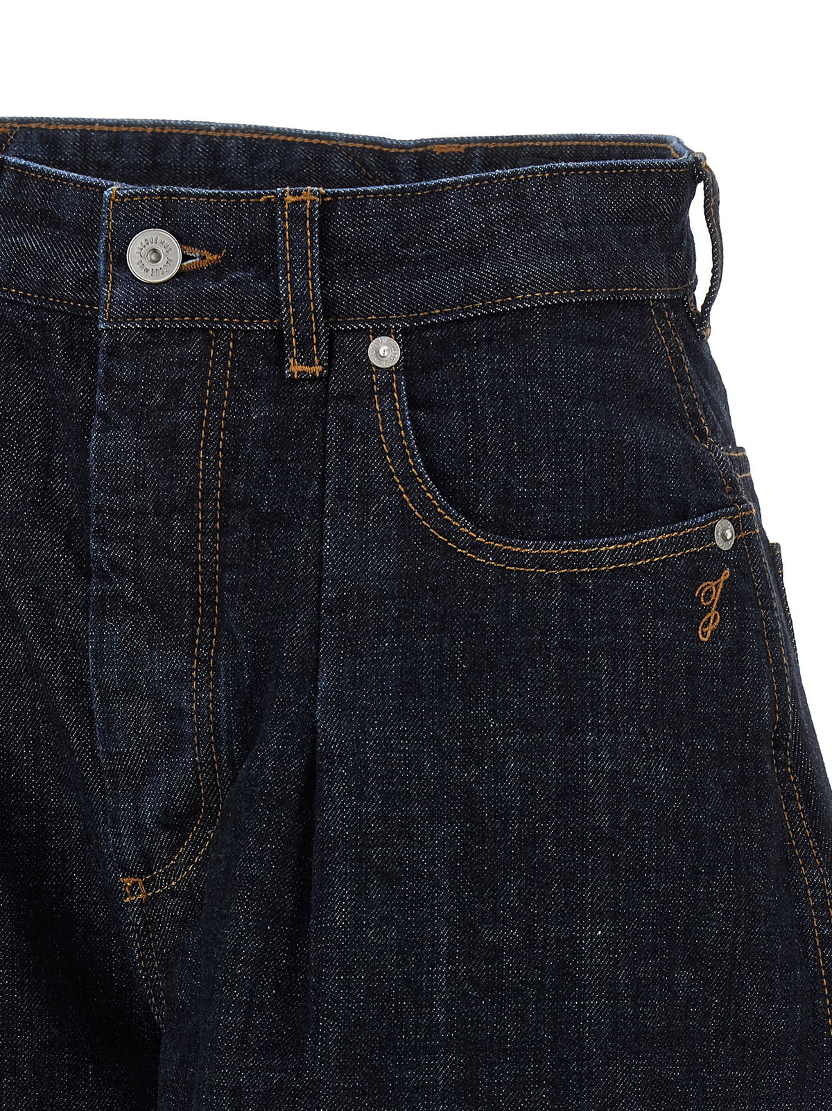 Jean taille haute en coton bleu Jacquemus