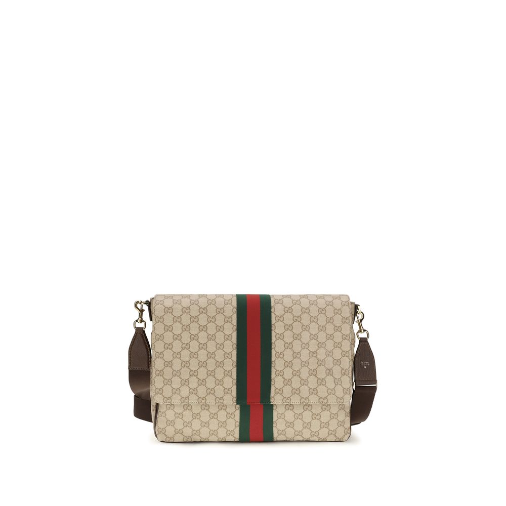Gucci Schultertasche aus beigem Stoff