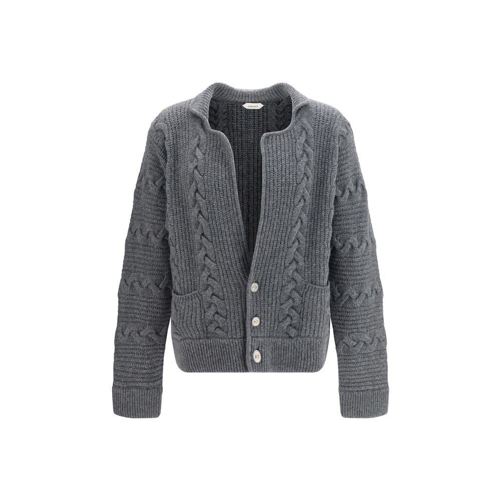 Versace Gray Wool Cardigan