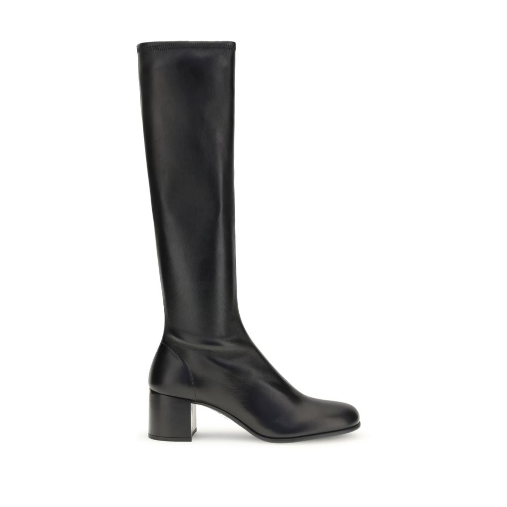 Prada Black Lamb Ankle Boots