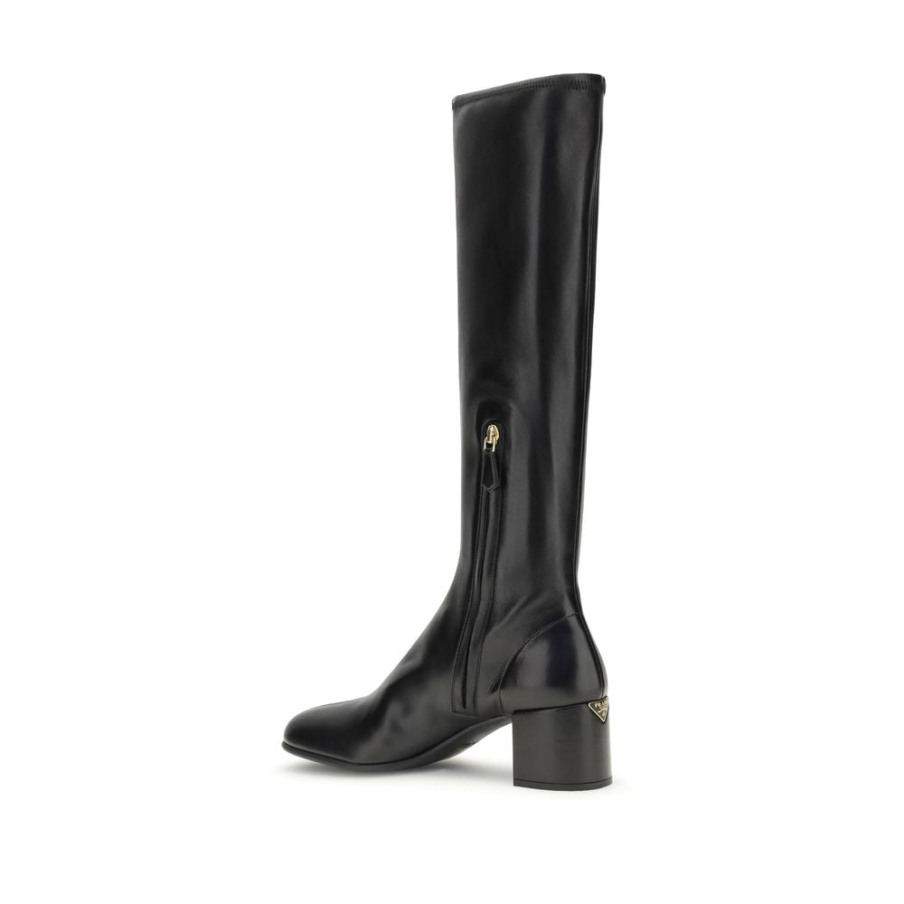 Prada Black Lamb Ankle Boots