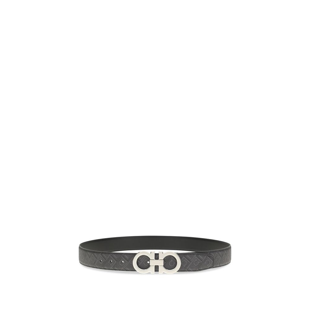 Ferragamo Black Calf Leather Regular Belt