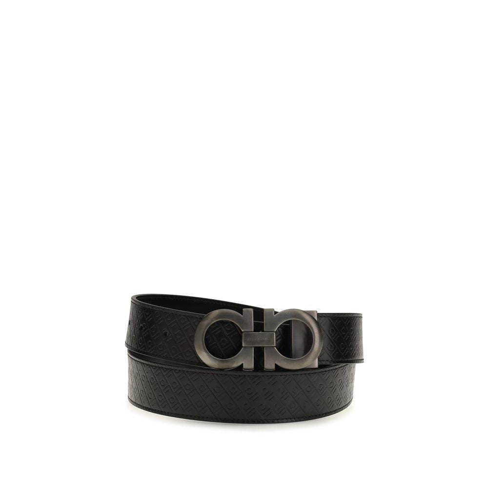 Ferragamo Black Calf Leather Regular Belt