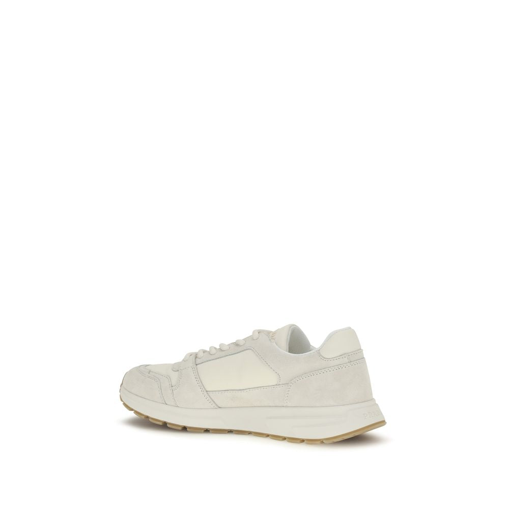Prada Beige Calf Leather Athletic Sneakers