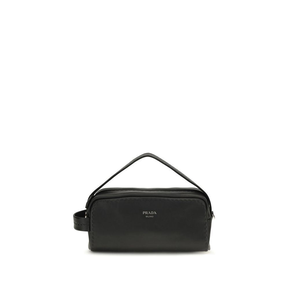 Prada Black Calf Leather Shoulder Bag