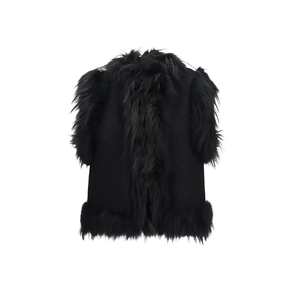 Fendi Black Wool Sleeveless Jacket