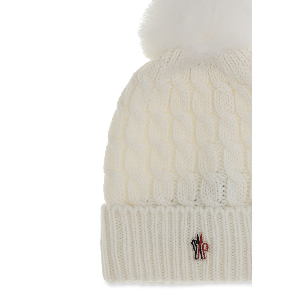 Moncler Grenoble White Wool Beanie