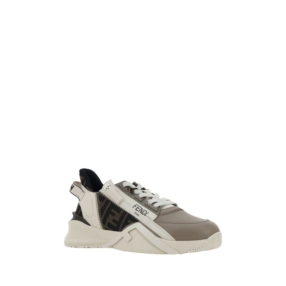 Fendi Brown Calf Leather Athletic Sneakers