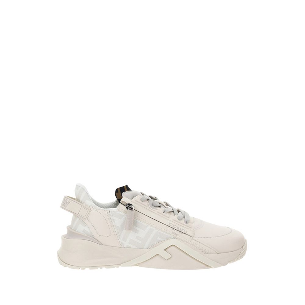 Fendi Beige Calf Leather Athletic Sneakers