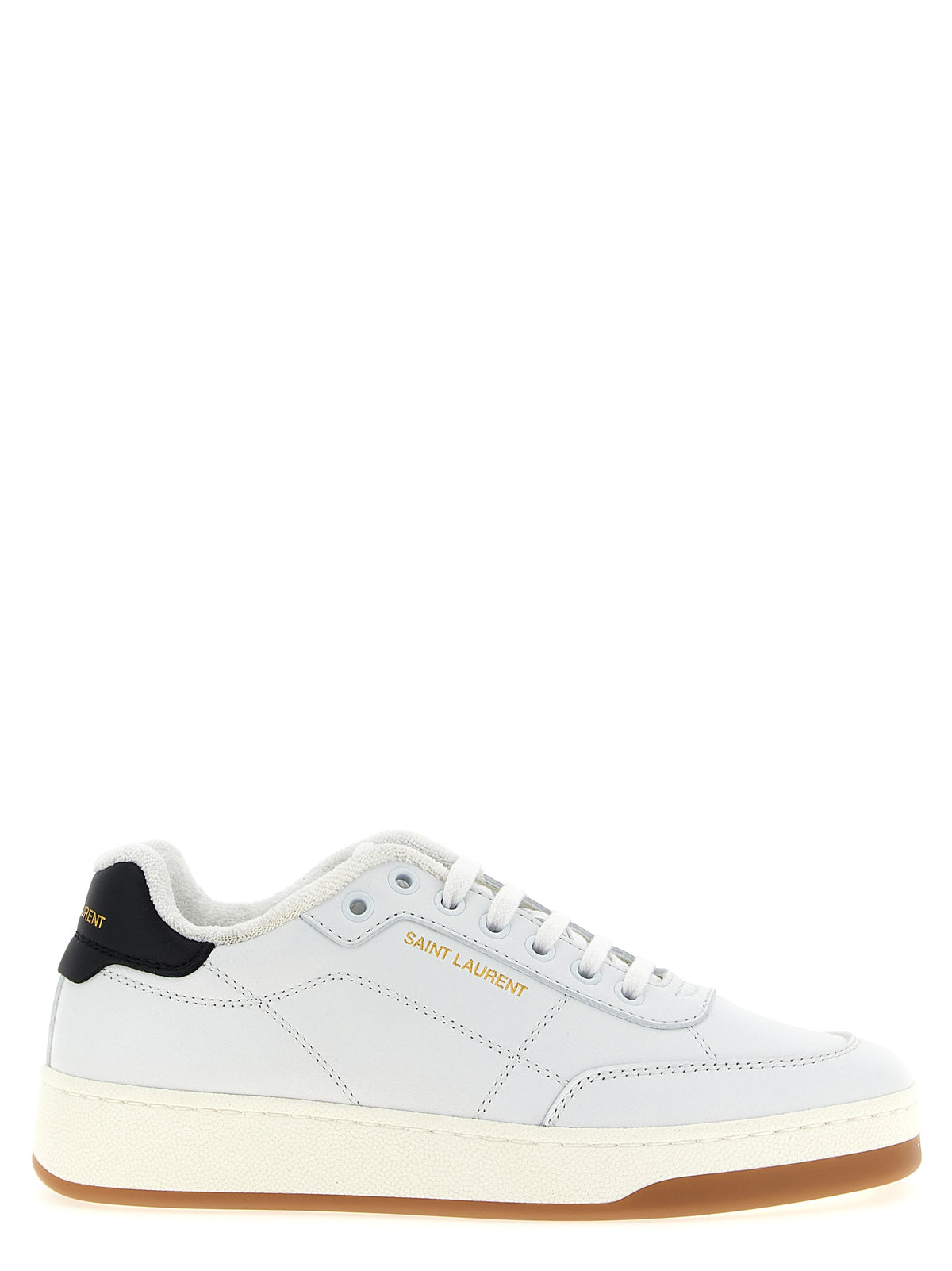 Saint Laurent Bicolor Calfskin Low Top Sneakers
