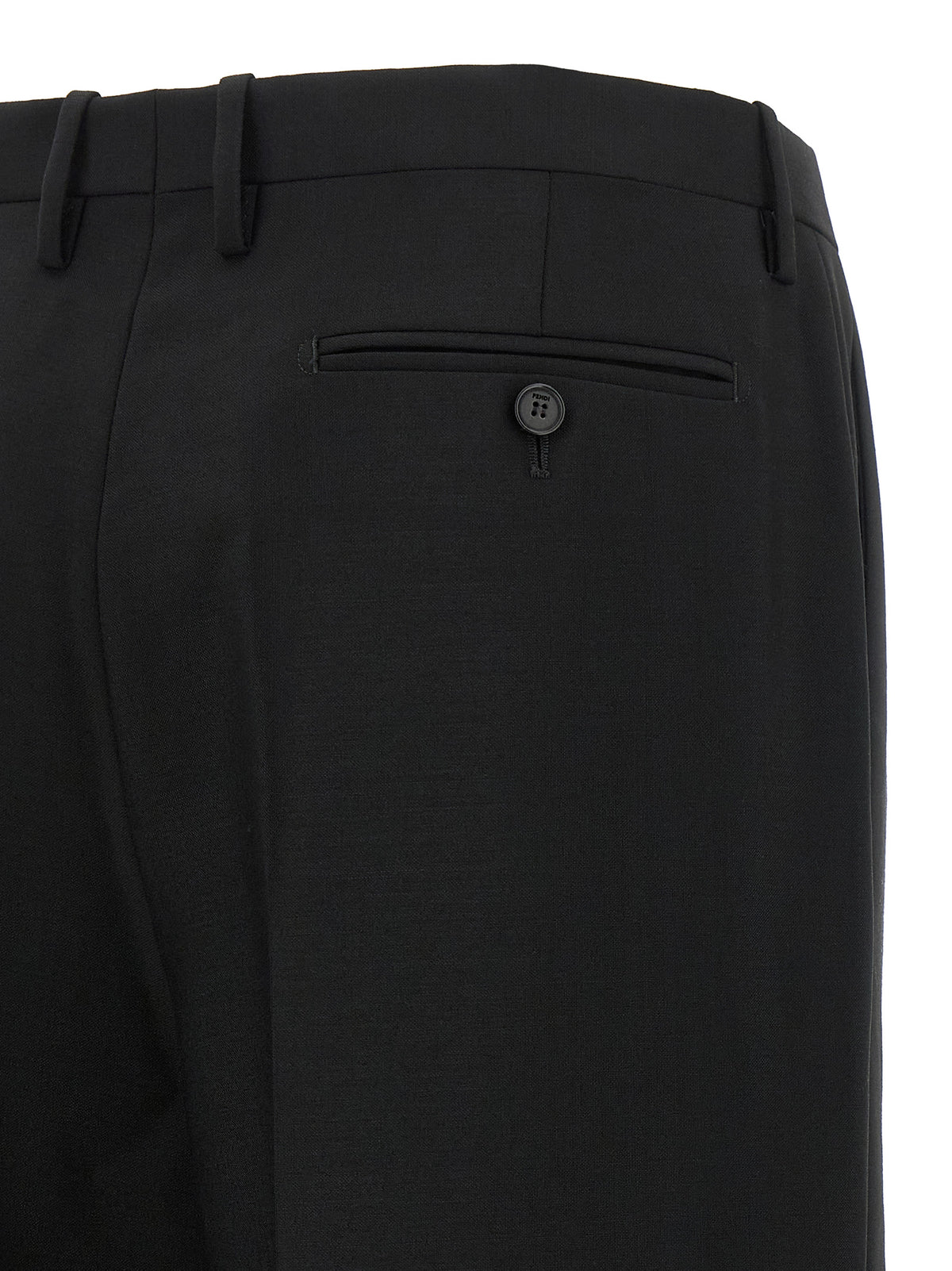 Fendi Black Mohair Dress Pants