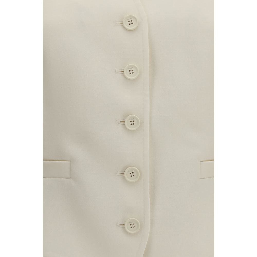 Fendi Beige Wool Waistcoat