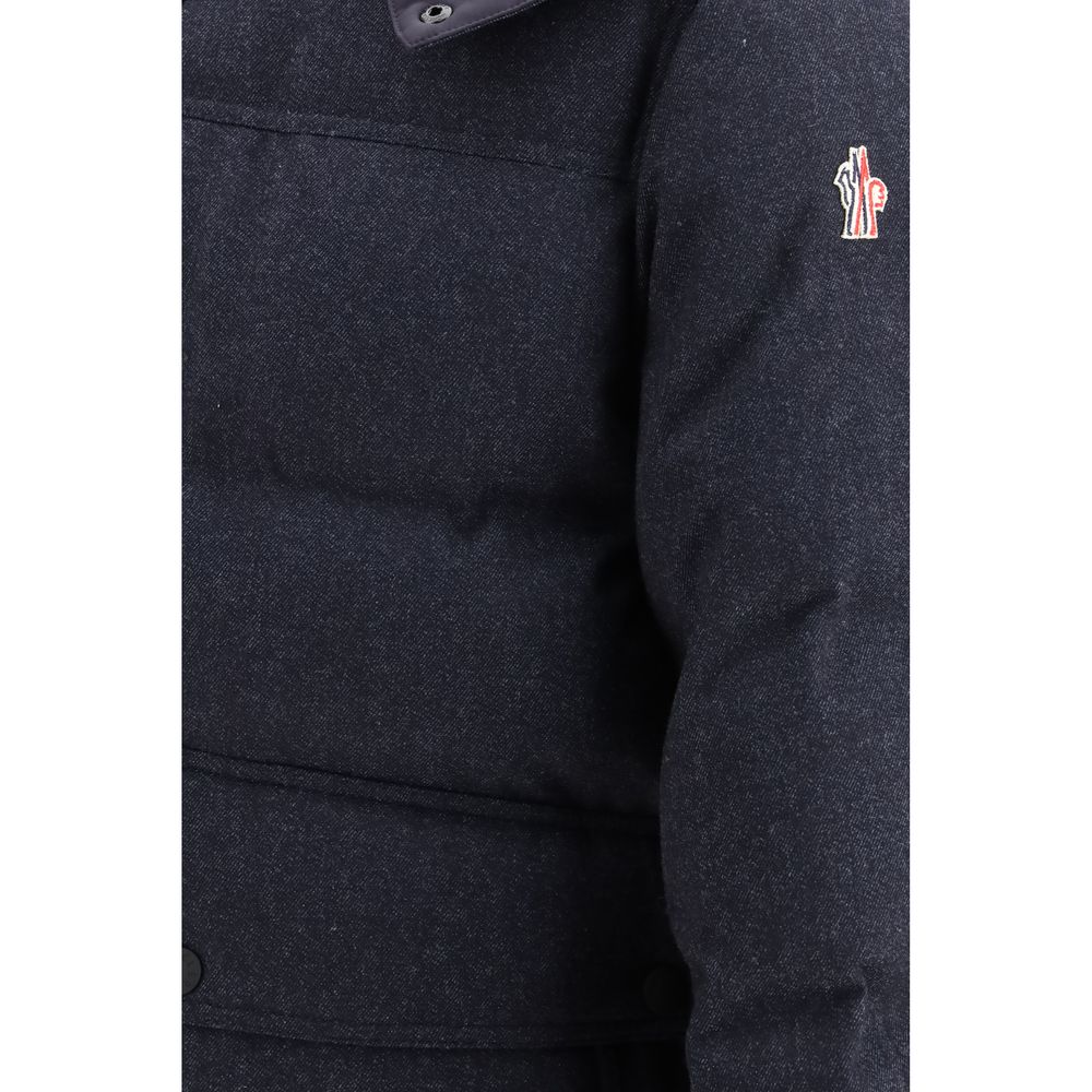 Moncler Grenoble Blue Wool Full-Length Jacket