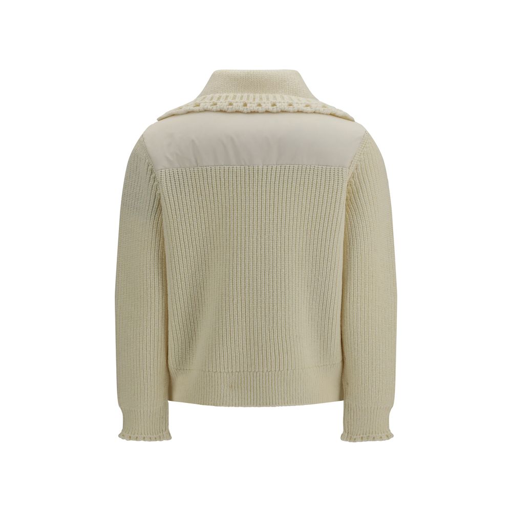 Moncler Grenoble Beige Wool Cardigan