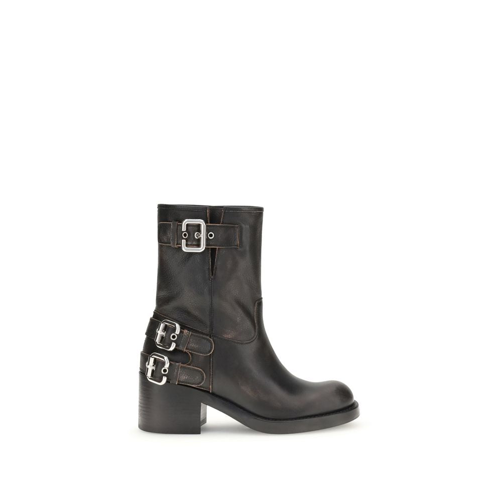 Chloé Black Calf Leather Ankle Boots