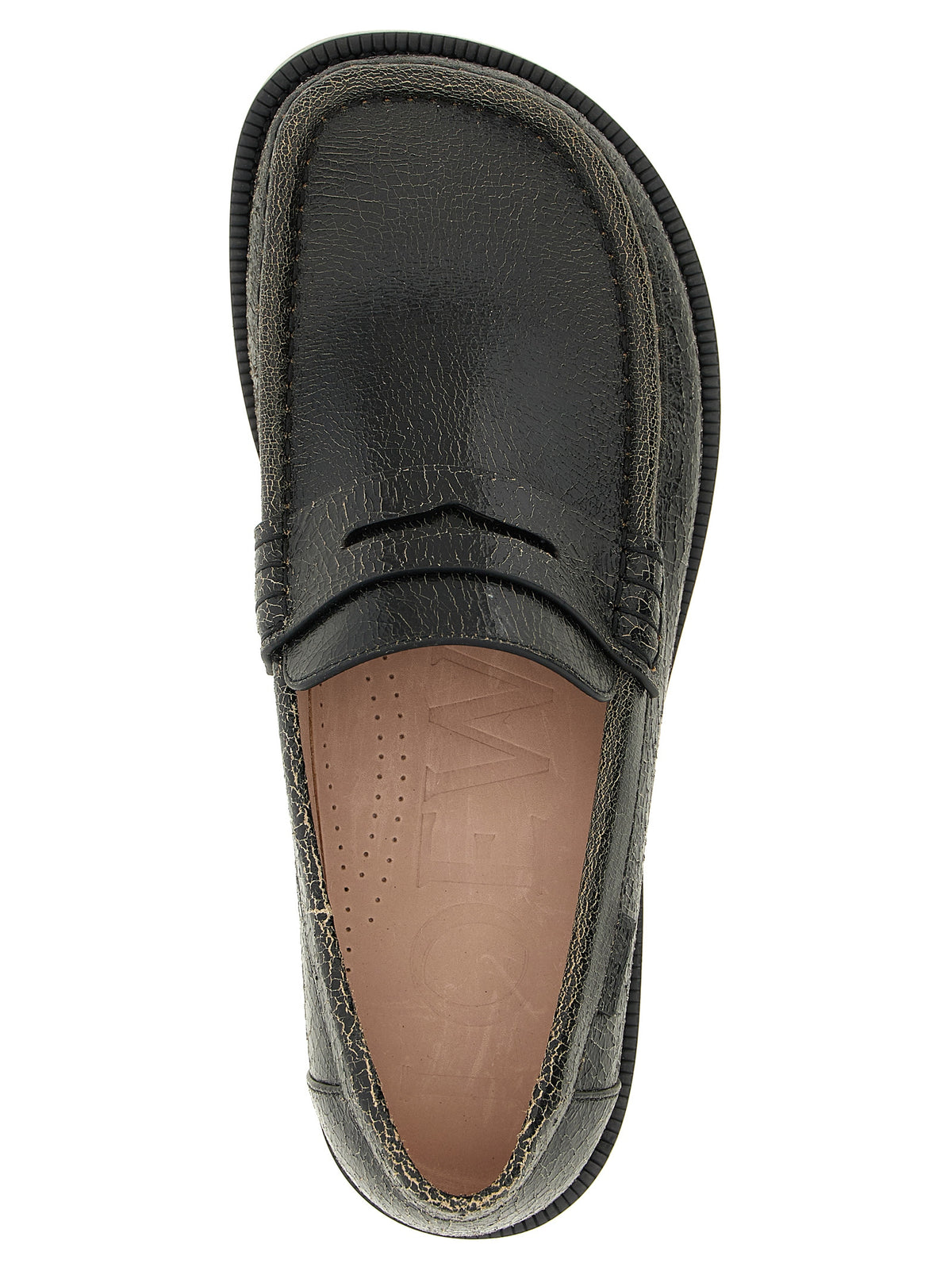 Loewe Black Calfskin Slip-On Loafers