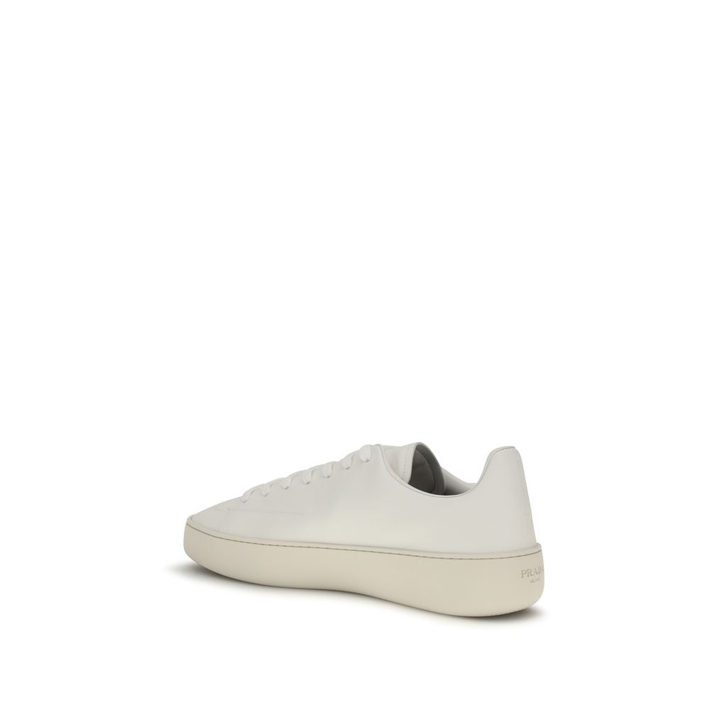 Prada White Calf Leather Low Top Sneakers